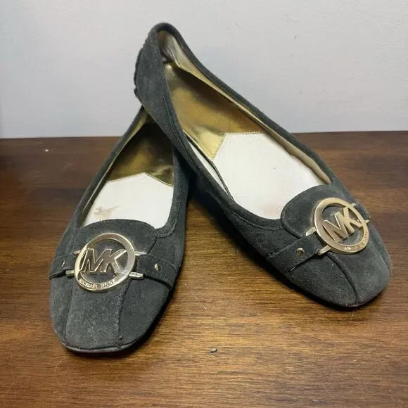 Michael Kors Fulton Moccasins Flats Woman Size 10M- Olive Green Suede Leather - Picture 1 of 5